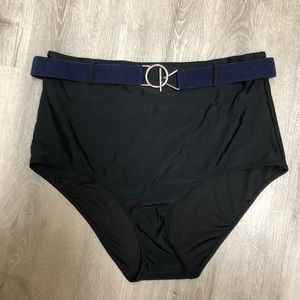 High Waisted, Belted Swim Bottom